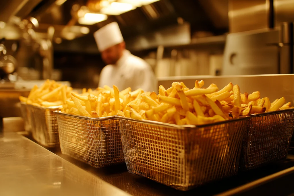 A restaurant interior with a fryer