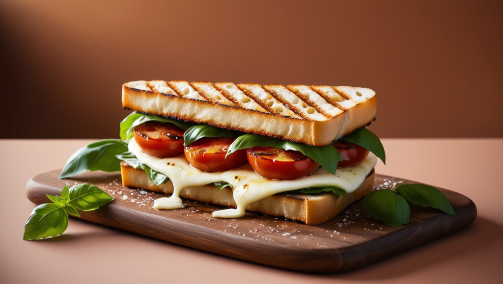 Delicious panini bread with fresh ingredients.