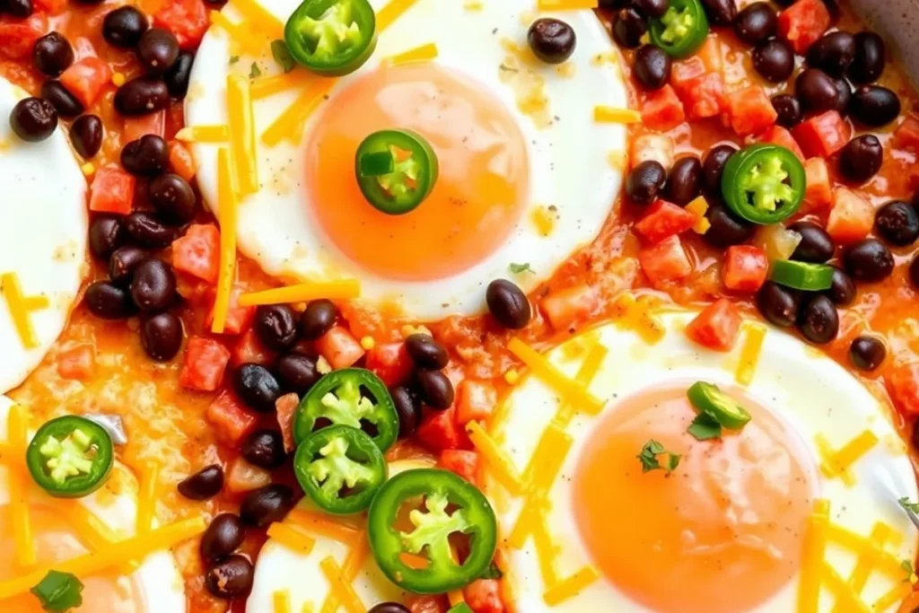 Spicy Southwest sheet pan eggs