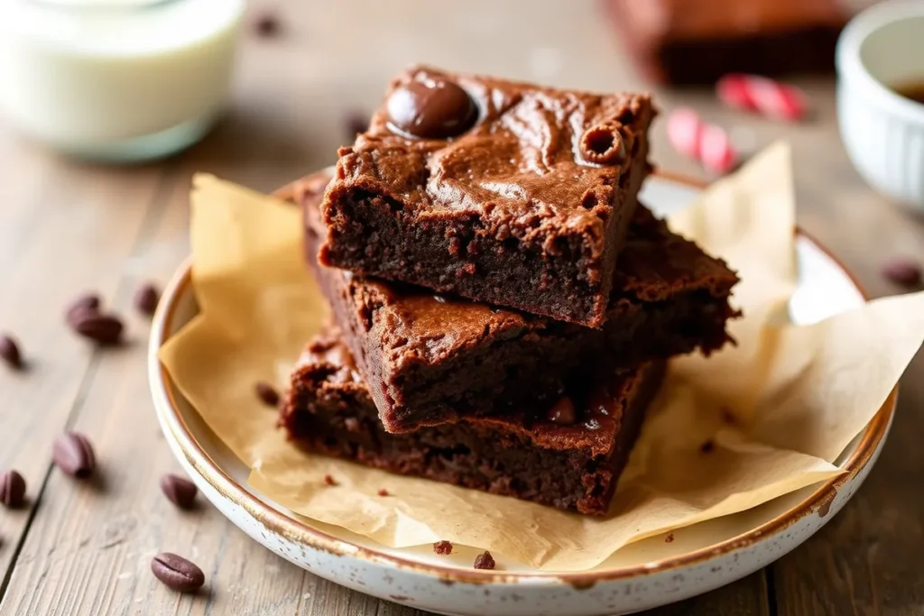 Why was the brownie made - Rich fudgy brownies on a cutting board