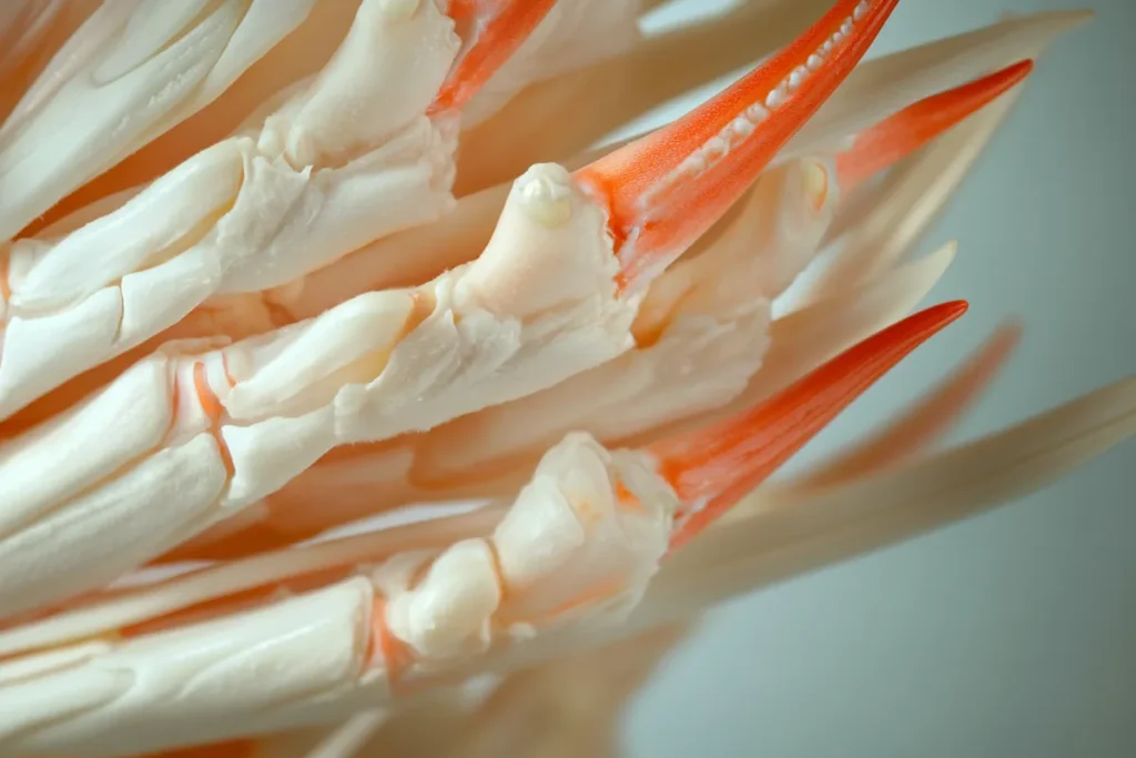 A Close-Up of Raw Snow Crab Legs