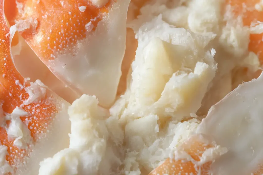 Close-up of tender snow crab claws