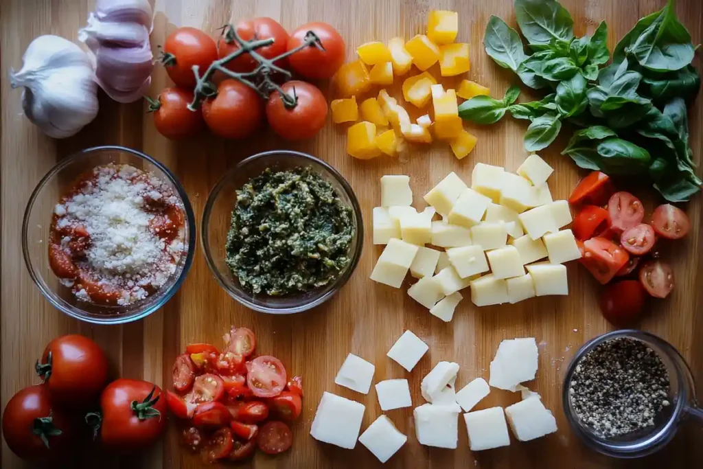 Fresh ingredients for a million dollar lasagna recipe.