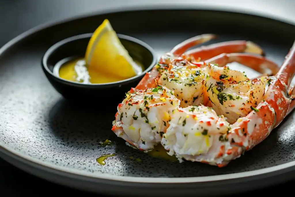 Snow crab leg clusters in a seafood boil