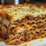 A million dollar lasagna with rich layers and a golden crust.