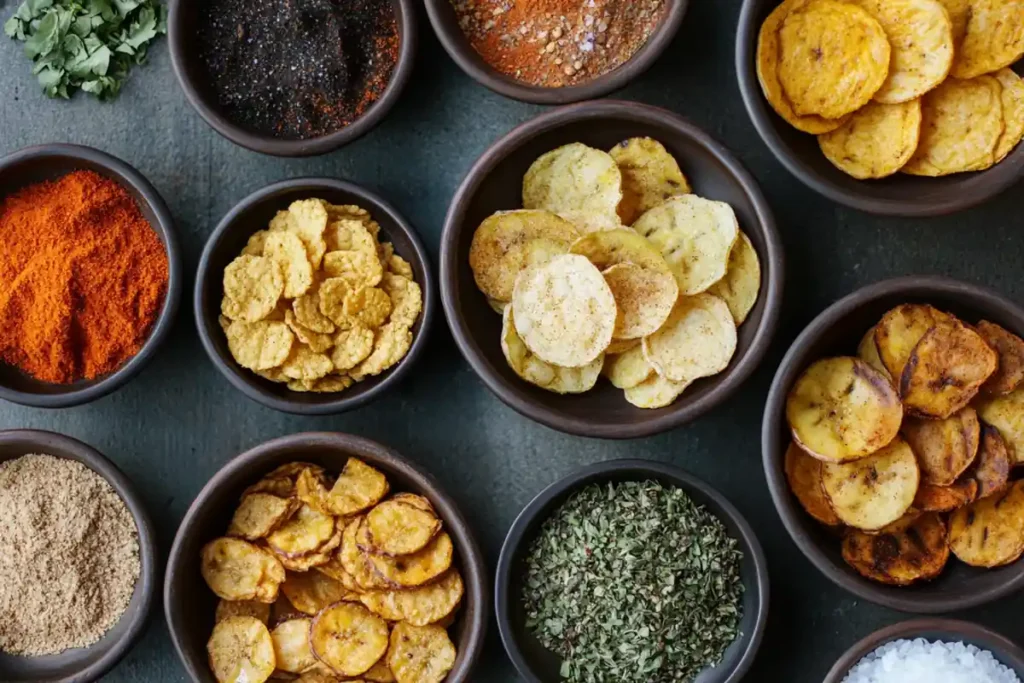 Seasoned plantain chips